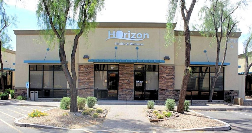 The front side of the Horizon Health and Wellness clinic in Queen Creek, Arizona.