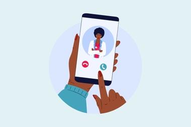 Telehealth appointment icon representing remote visit options